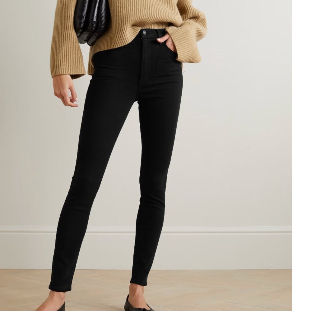 NWT Citizens of Humanity Chrissy Jeans Plush Black Size 24